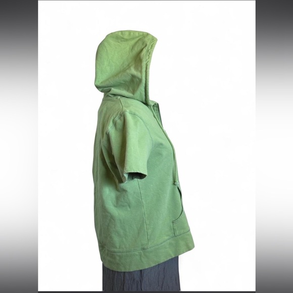 Green Vintage Kozi Y2K Zip-Up T-Shirt Hoodie - Picture 2 of 7